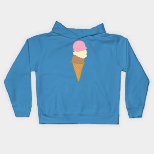 Triple Scoop Ice Cream Cone Kids Hoodie